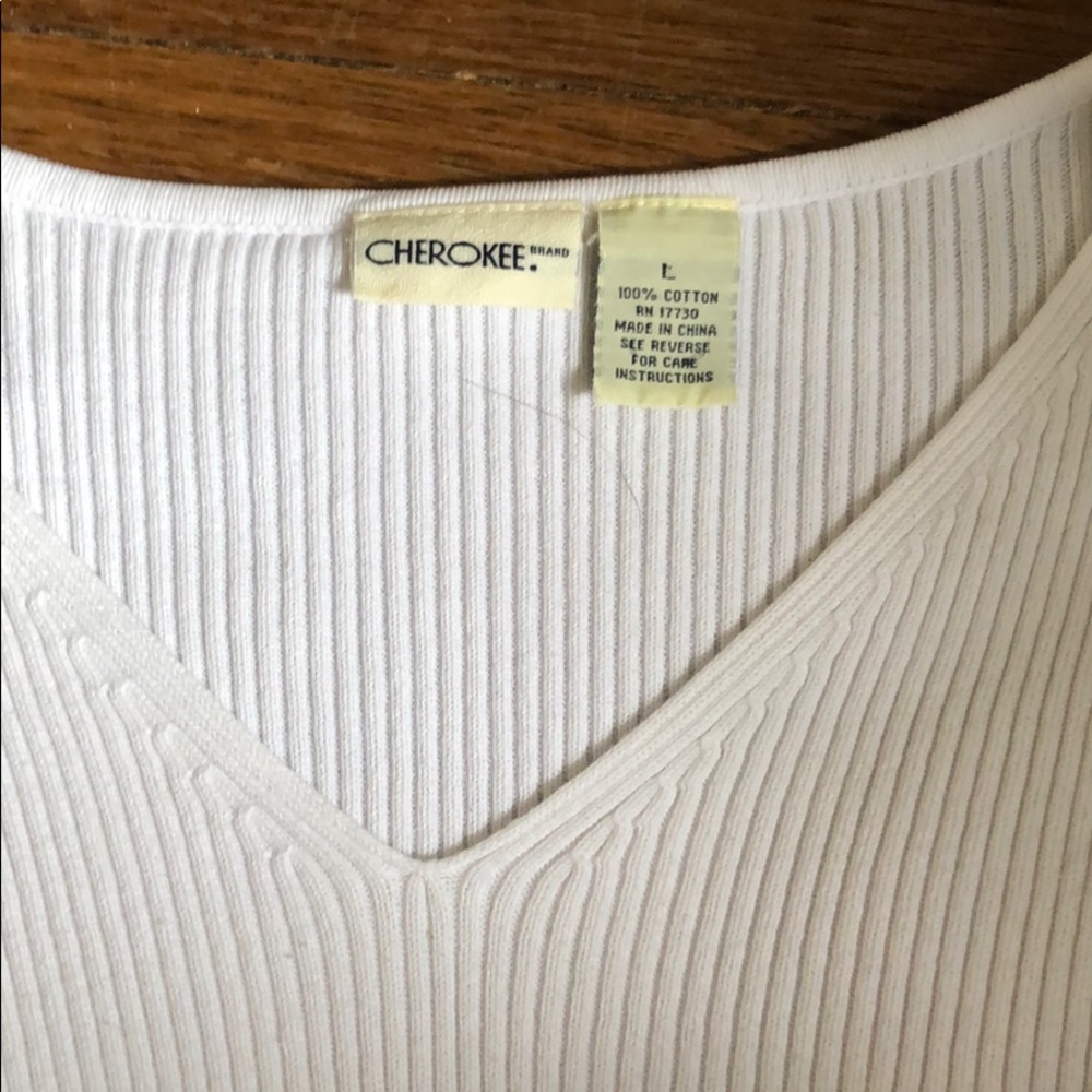 Vintage white v-neck sweater